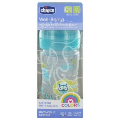 CHICCO BIBERON  150ML BLEU